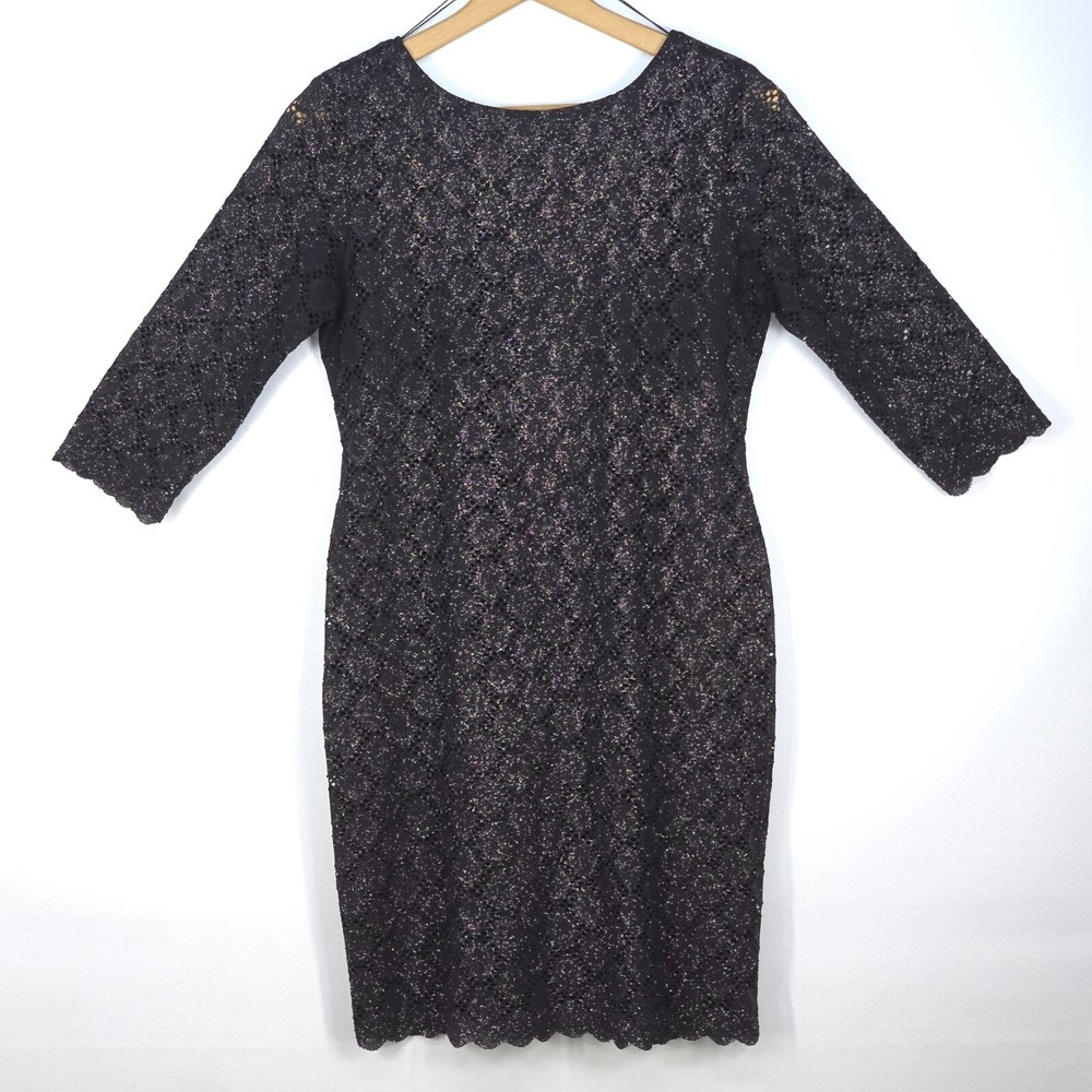 Ronnie Nicole Lace Sheath Dress‎ Womens 10 3/4 Sleeve Party Cocktail Evening LBD